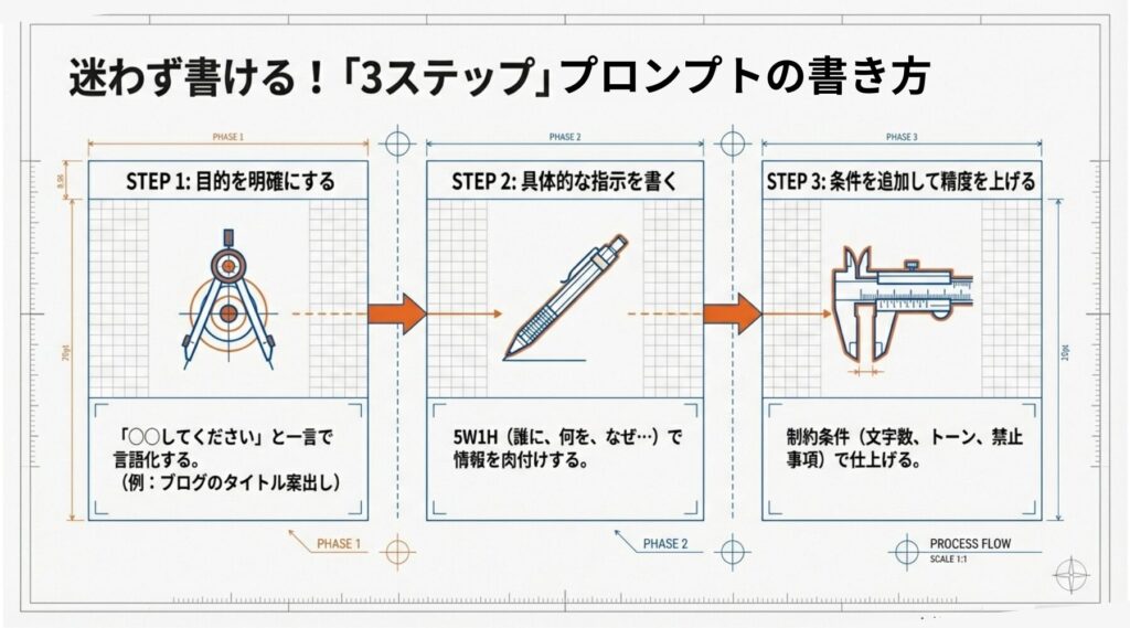 プロンプトの書き方3ステップ