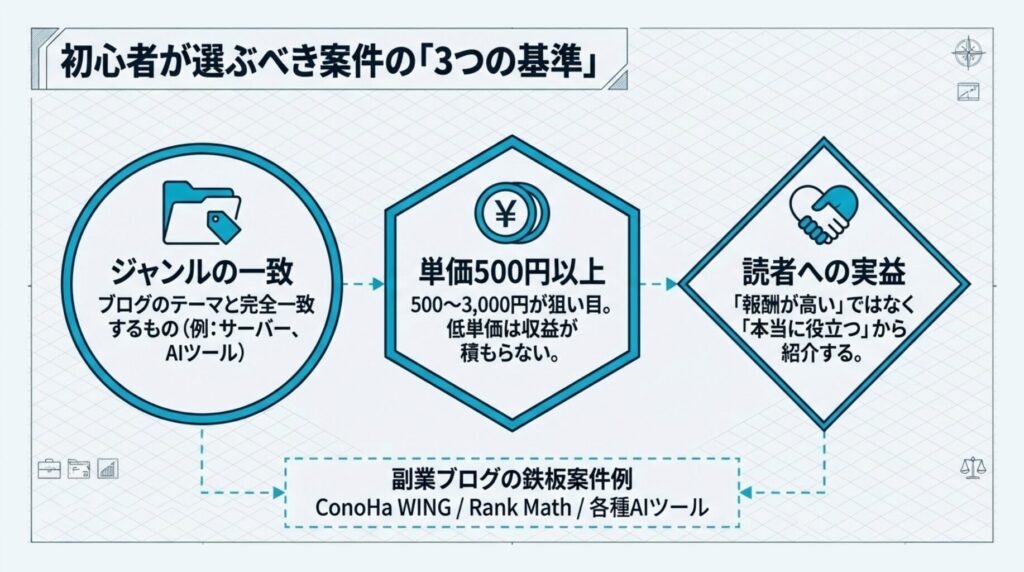 アフィリエイト案件の基準