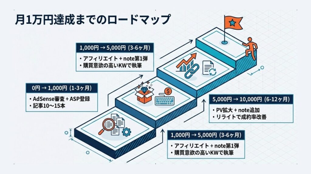 月1万円達成までのマネタイズロードマップ