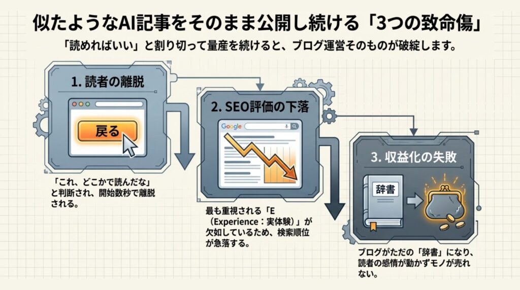 没個性なAI記事が抱える3つのリスク